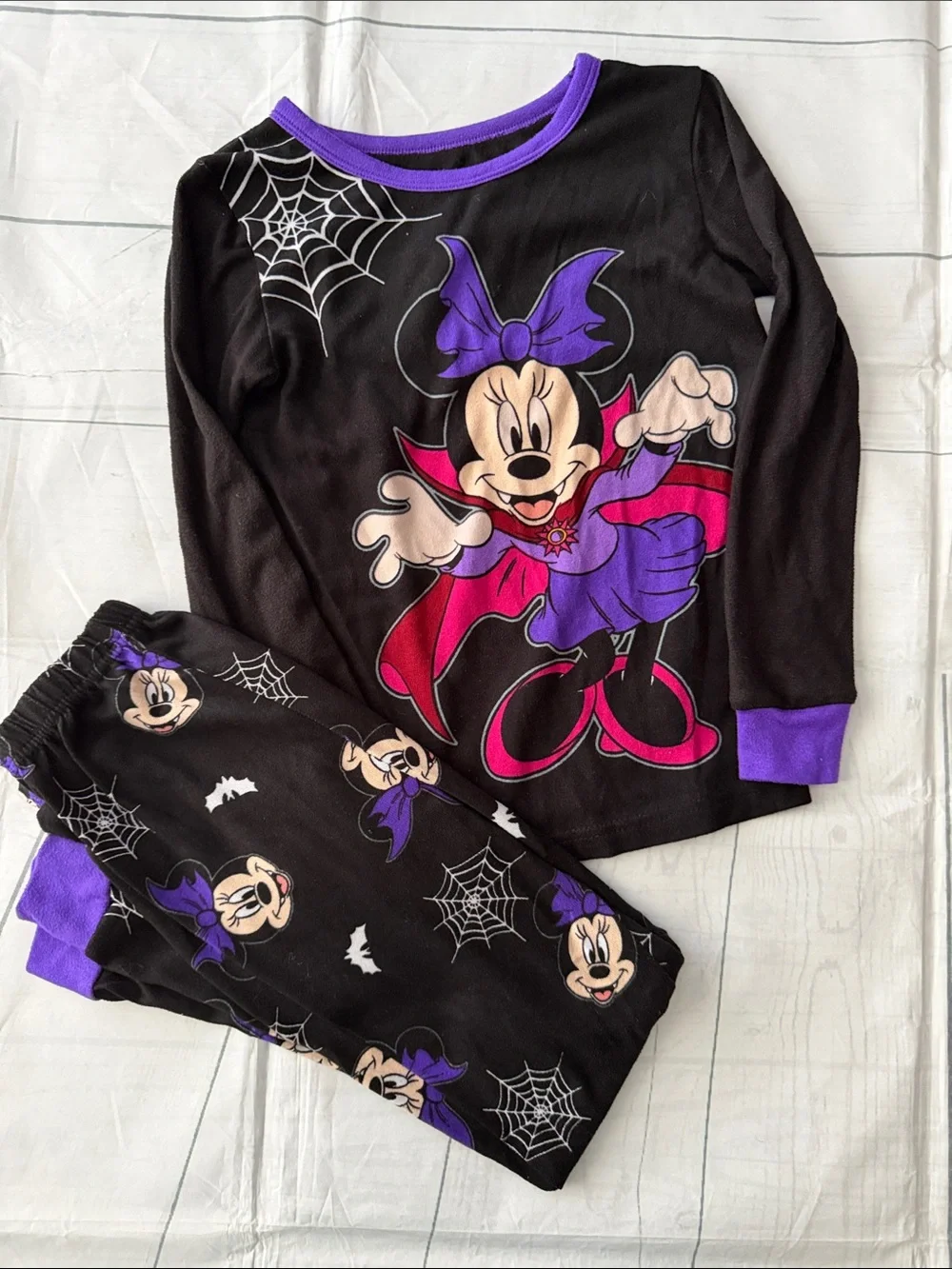 Disney Black, Purple and Pink Minnie Mouse Vampire Pajama Set